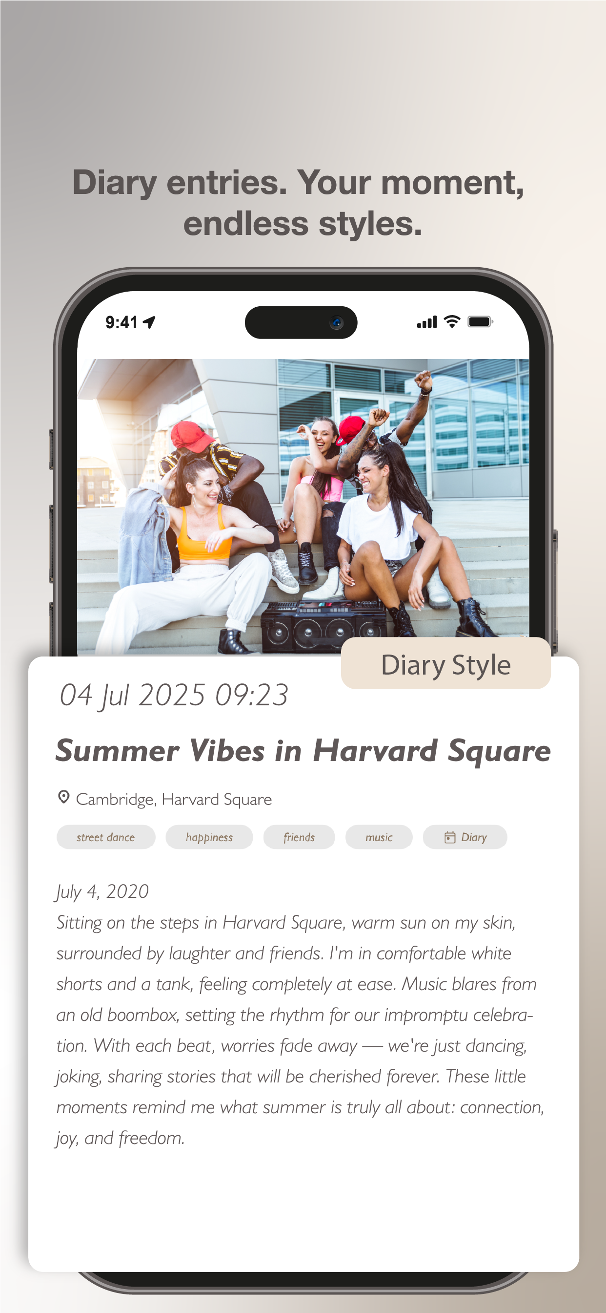 Share to social media and create beautiful cards